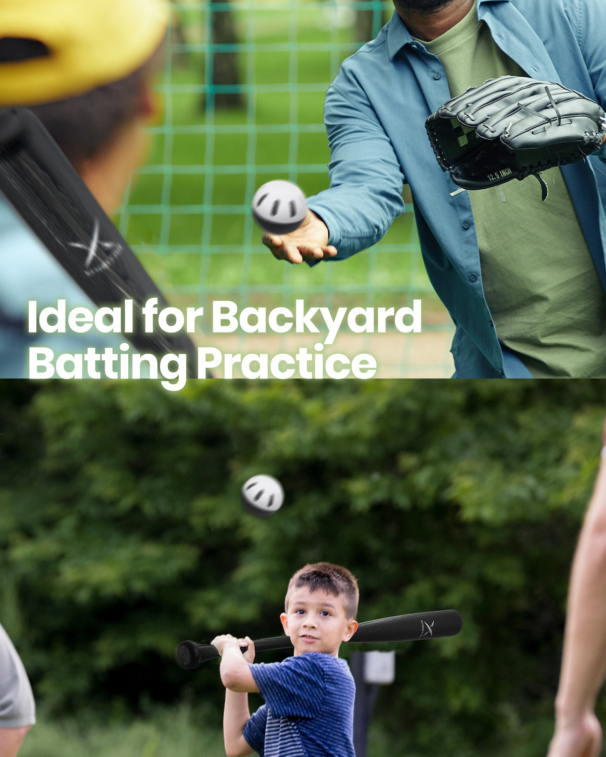 12 Counts Plastic Baseballs - Black