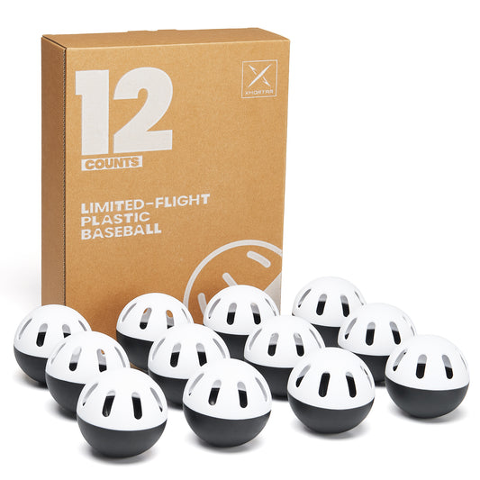 12 Counts Plastic Baseballs - Black