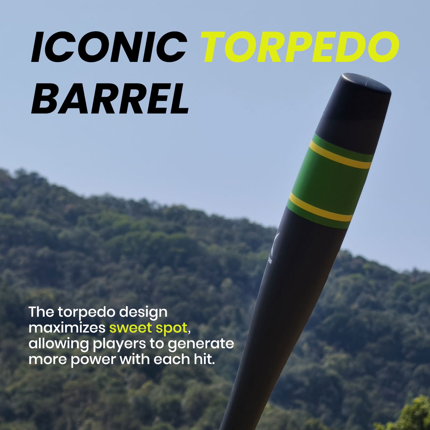 T1 Pro Plastic Torpedo Bat - Black Pencil