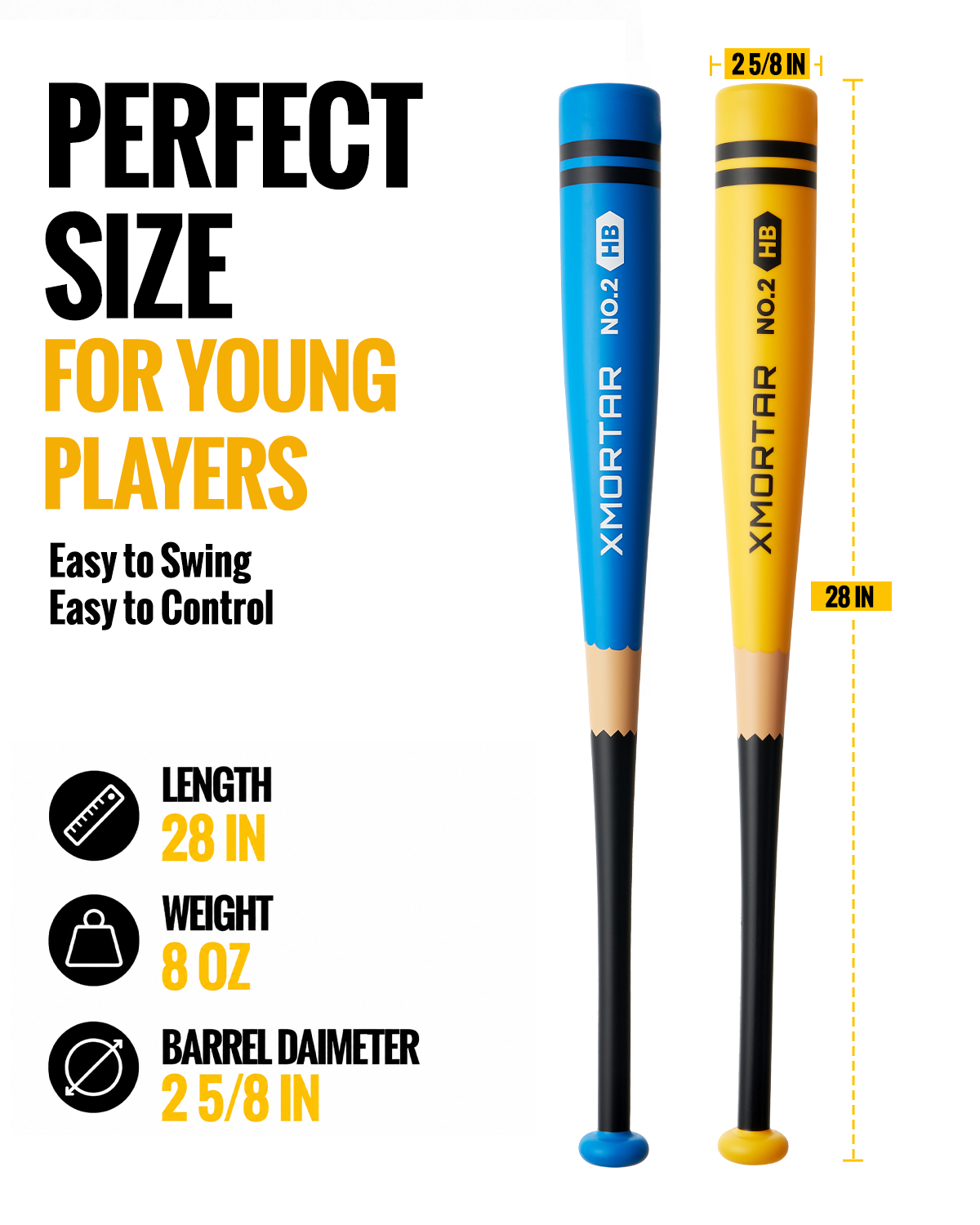 Project-X Plastic Baseball Bat Set - Pencil Design