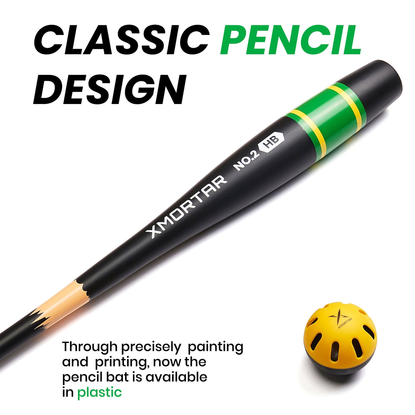T1 Pro Plastic Torpedo Bat - Black Pencil