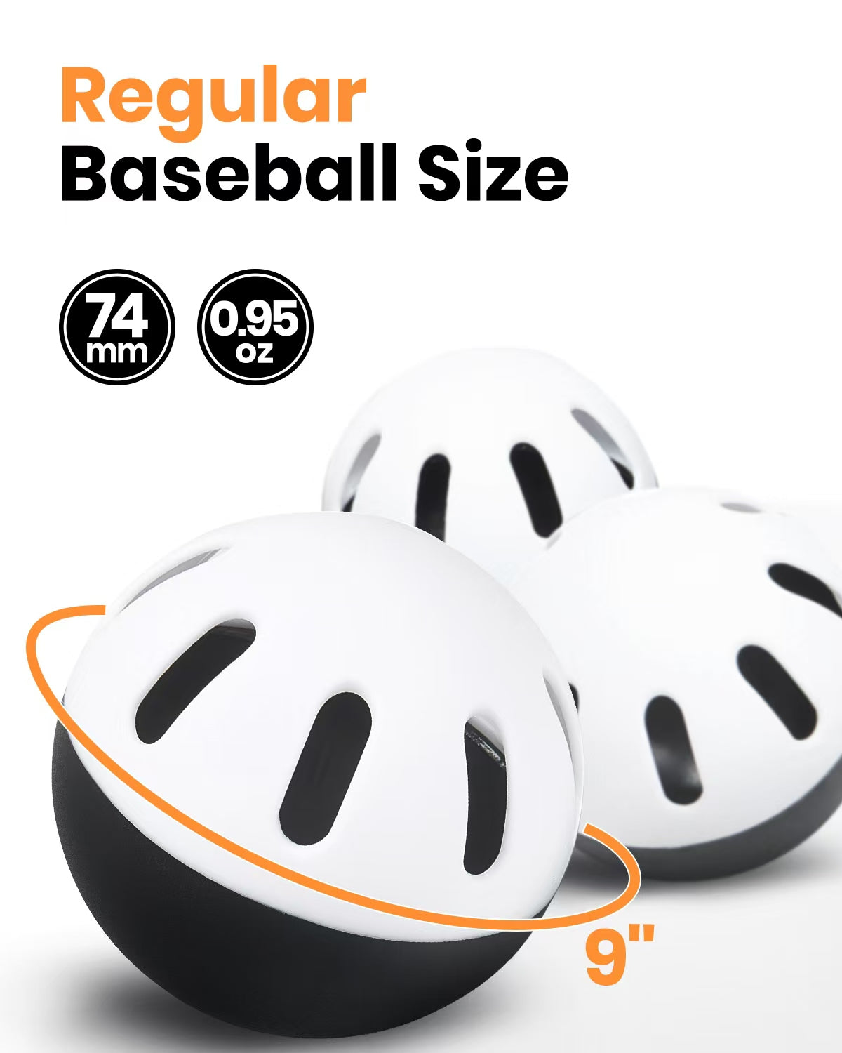 12 Counts Plastic Baseballs - Black
