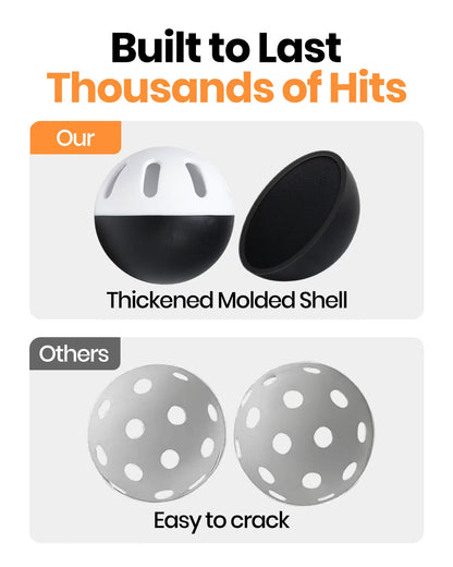 12 Counts Plastic Baseballs - Black